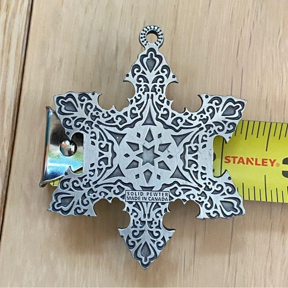 Pewter Christmas Holiday Snowflake Ornament - Picture 2 of 6